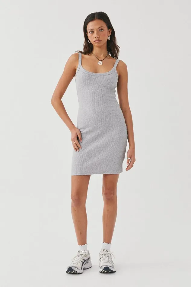 Clothing Supr Mini Dresses Riri Mini Dress Grey Marle