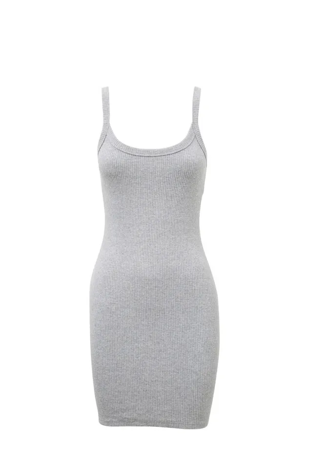 Clothing Supr Mini Dresses Riri Mini Dress Grey Marle