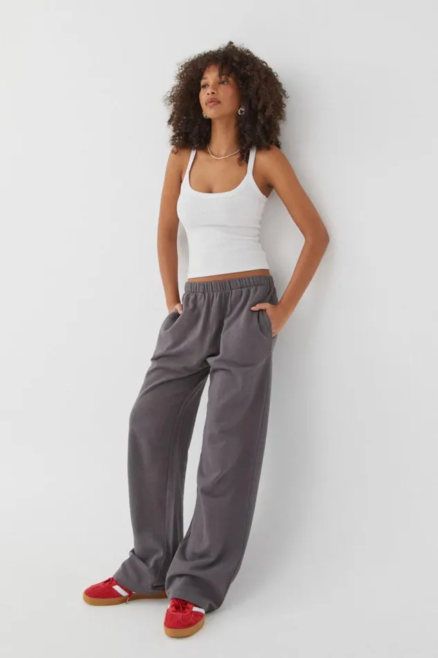 Clothing Supr Pants Relaxed Wide Leg Track Pant Chrome Grey