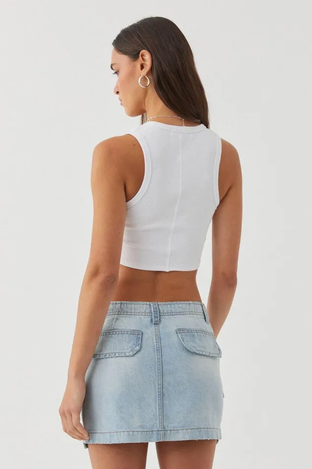 Clothing Supr Skirts Denim Cargo Mini Skirt Outback Blue Clothing Supr Skirts Denim Cargo Mini Skirt Outback Blue
