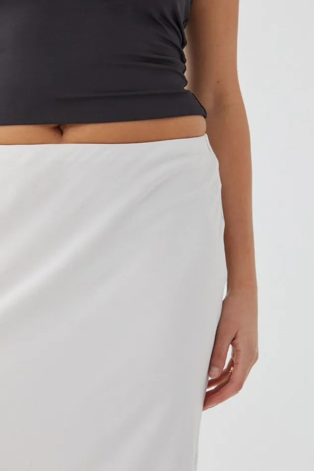 Clothing Supr Skirts Skylar Satin Maxi Skirt Meringue White