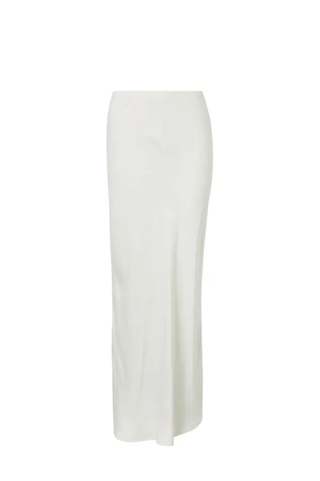Clothing Supr Skirts Skylar Satin Maxi Skirt Meringue White