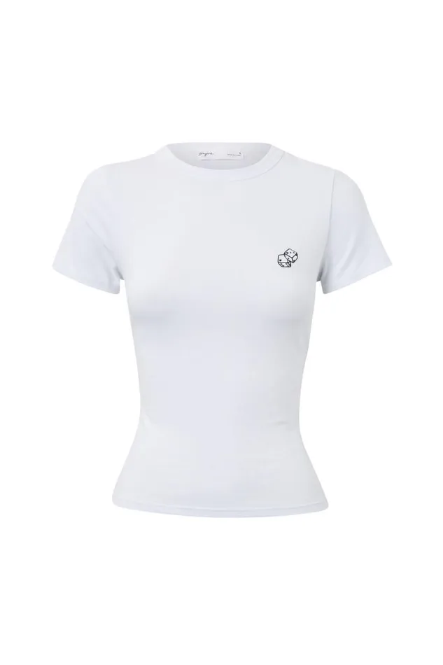 Clothing Supr T Shirts Embroidered Dice Fitted Tee Whitedice Clothing Supr T Shirts Embroidered Dice Fitted Tee Whitedice