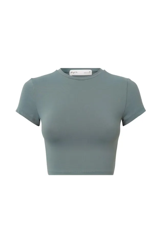 Clothing Supr T Shirts Luxe Cropped Short Sleeve Top Kimmy Green