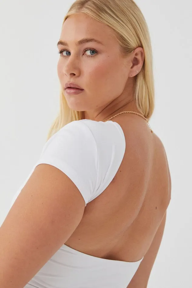 Clothing Supr T Shirts Luxe Short Sleeve Backless Tee White