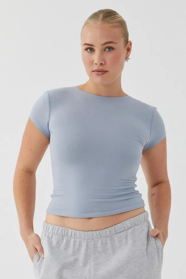 Clothing Supr T Shirts Soft Backless Tee Blue Mist
