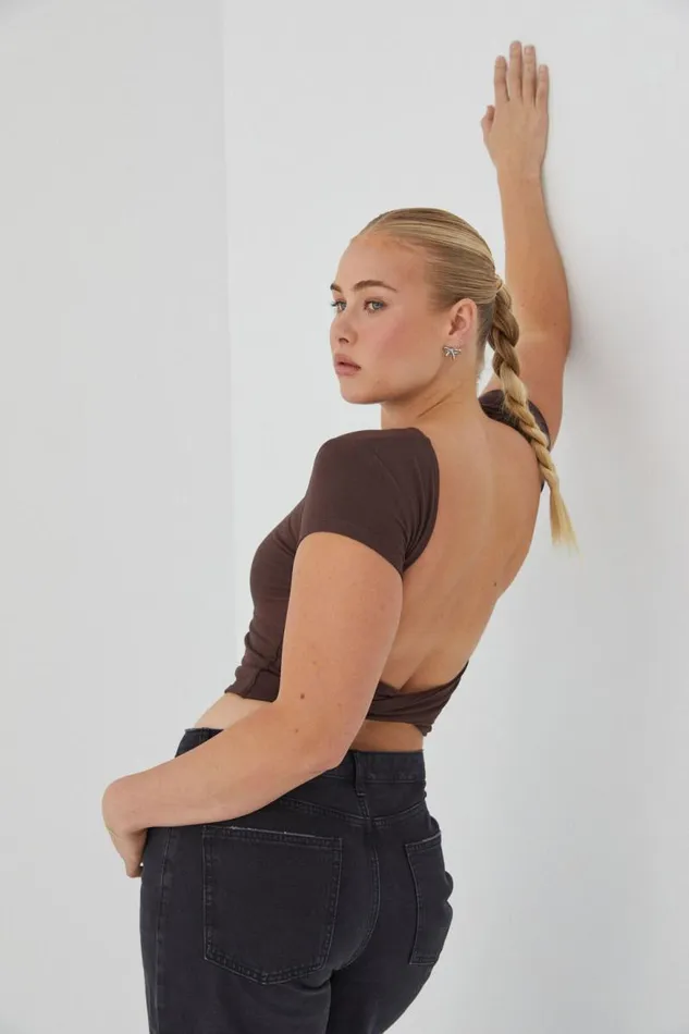 Clothing Supr T Shirts Soft Backless Tee Espresso Brown