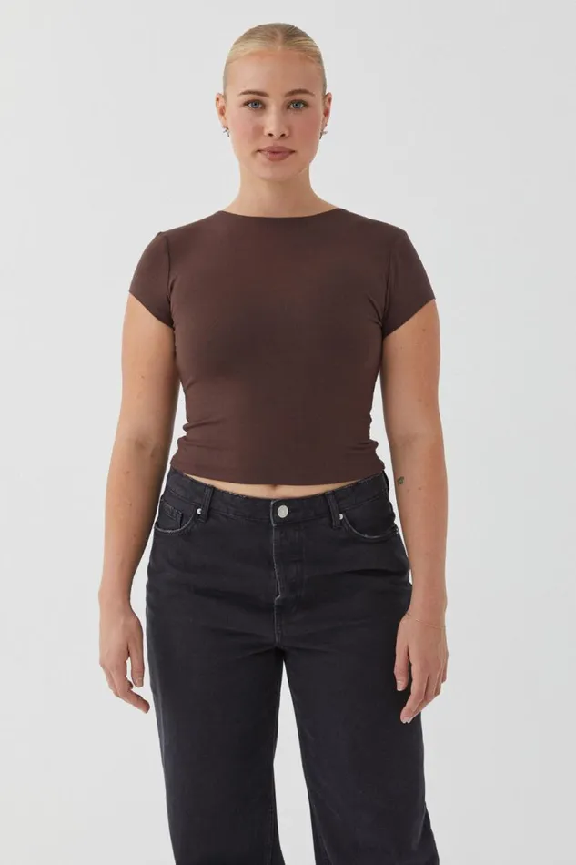 Clothing Supr T Shirts Soft Backless Tee Espresso Brown