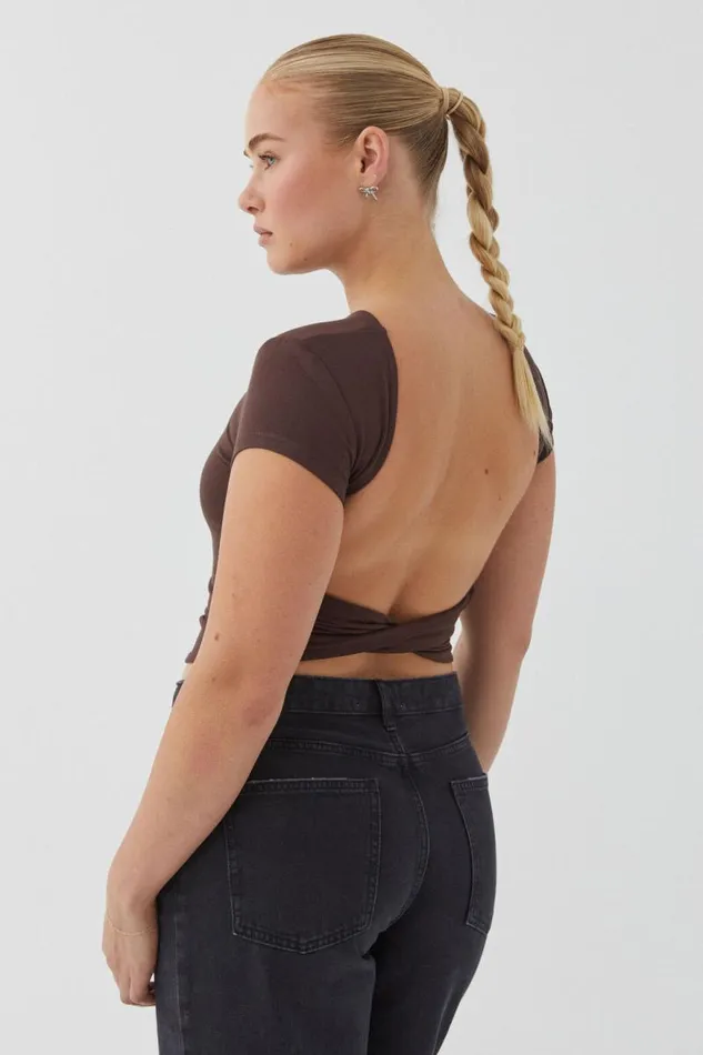 Clothing Supr T Shirts Soft Backless Tee Espresso Brown