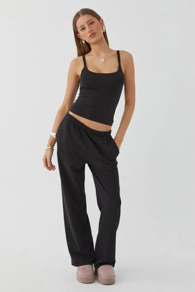 Clothing Supr Tank Tops Kiki Scoop Neck Tank Black
