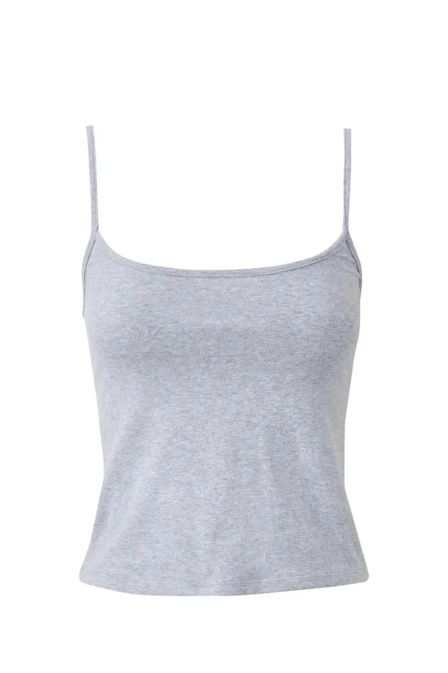 Clothing Supr Tank Tops Molly Thin Strap Cami Grey Marle