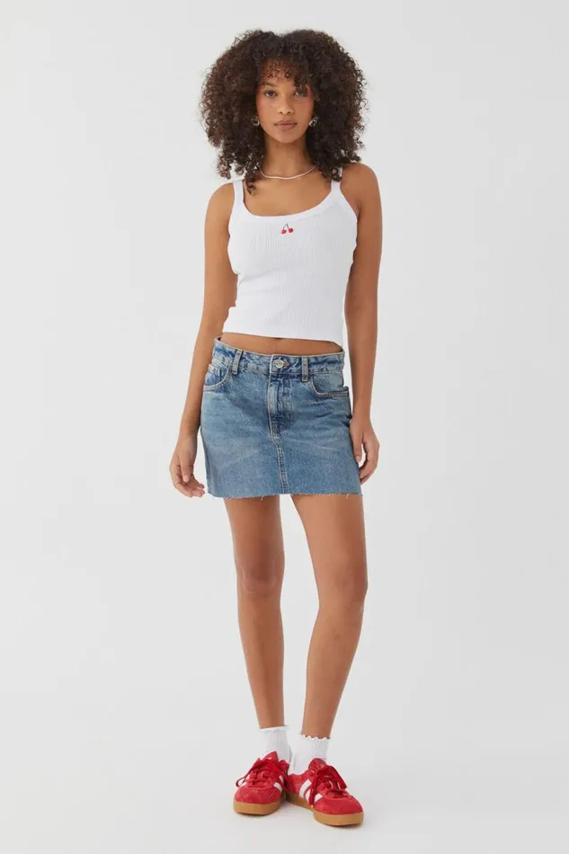 Clothing Supr Tank Tops Riri Scoop Neck Tank White Cherry