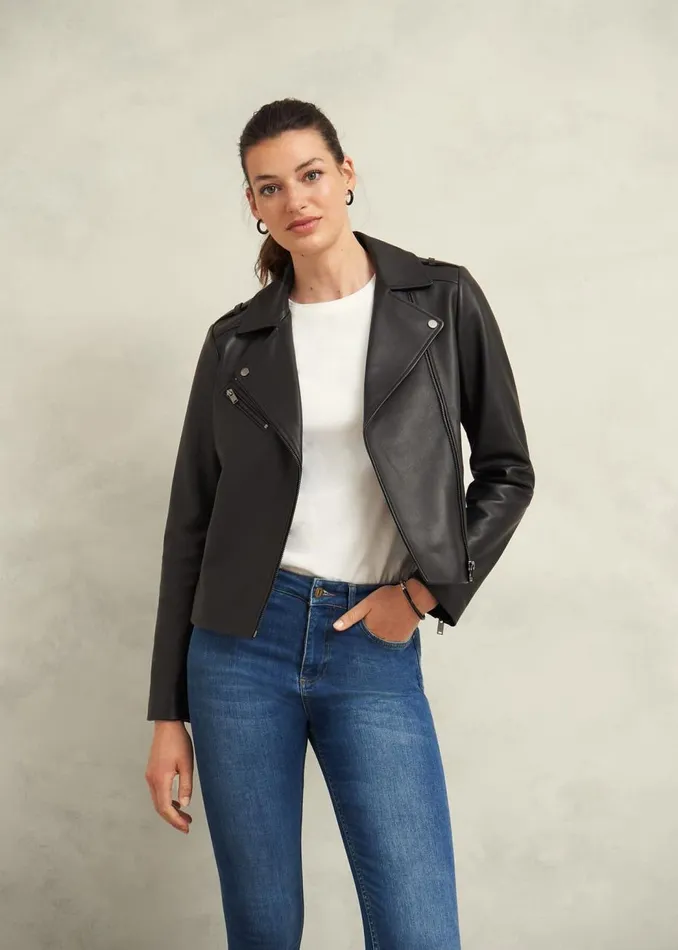 Coats and Jackets Women HOBBS Darby Leather Jacket Black