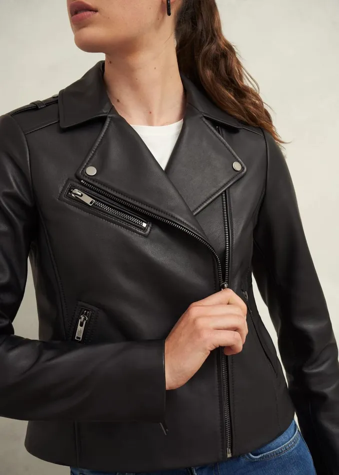 Coats and Jackets Women HOBBS Darby Leather Jacket Black