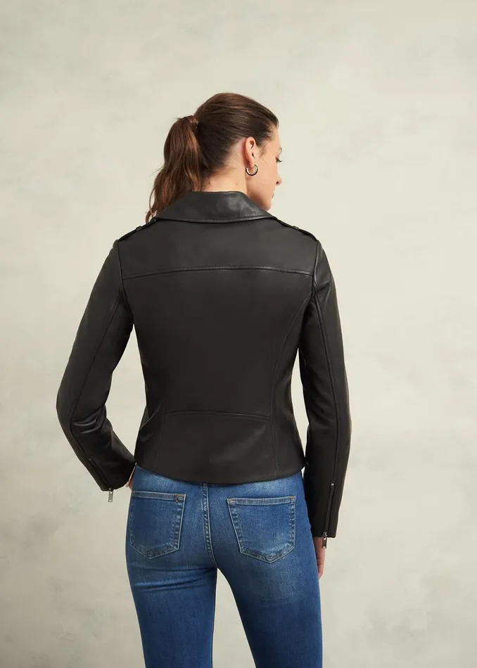 Coats and Jackets Women HOBBS Darby Leather Jacket Black