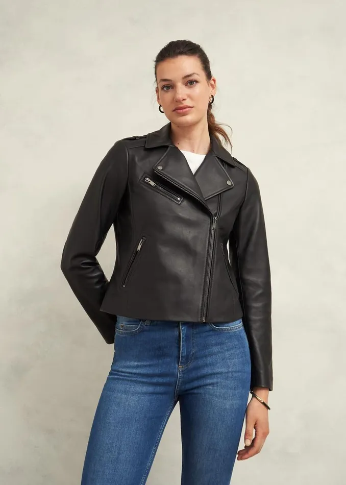 Coats and Jackets Women HOBBS Darby Leather Jacket Black