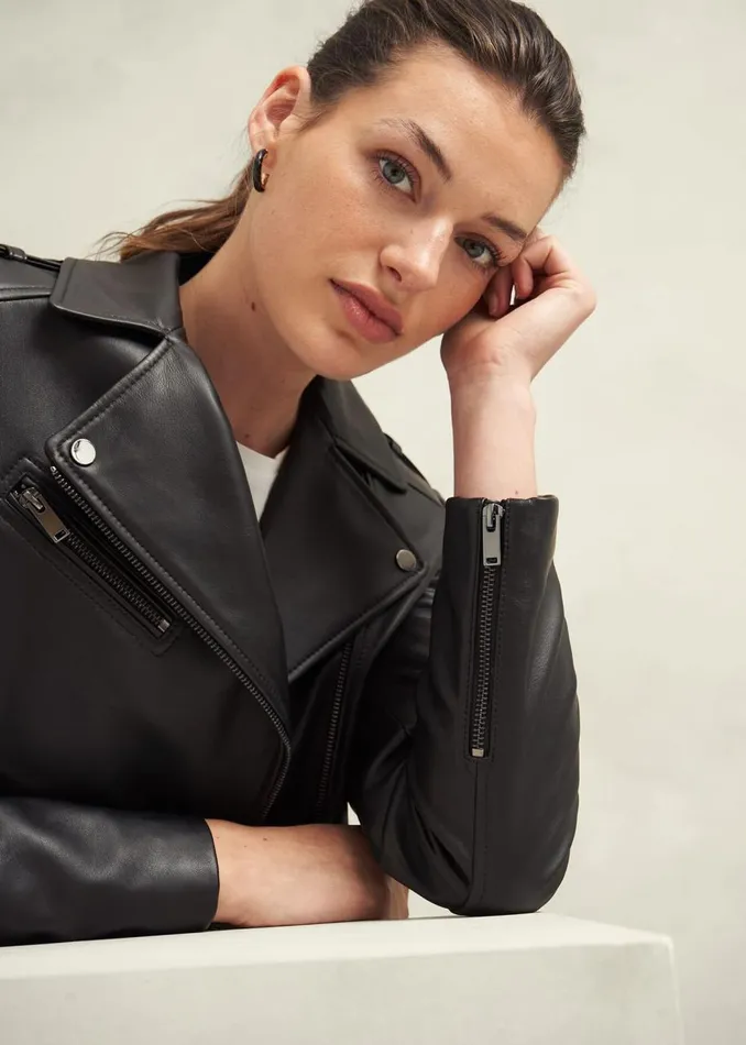 Coats and Jackets Women HOBBS Darby Leather Jacket Black