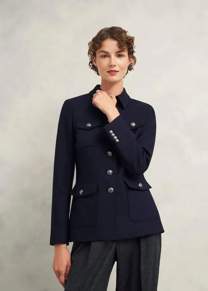 Coats and Jackets Women HOBBS Dorney Jacket With Wool Navy