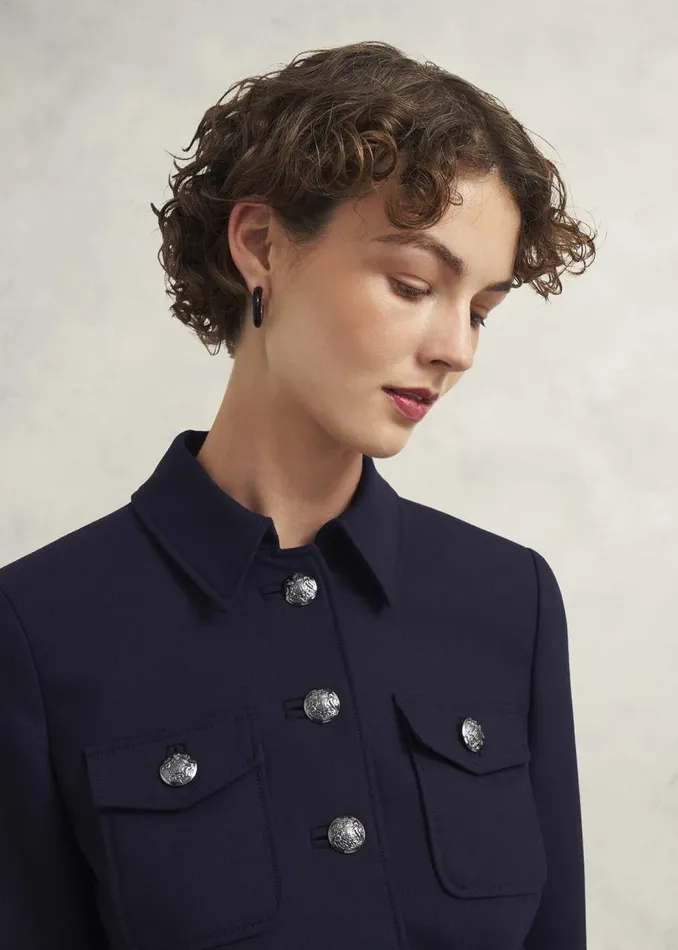 Coats and Jackets Women HOBBS Dorney Jacket With Wool Navy