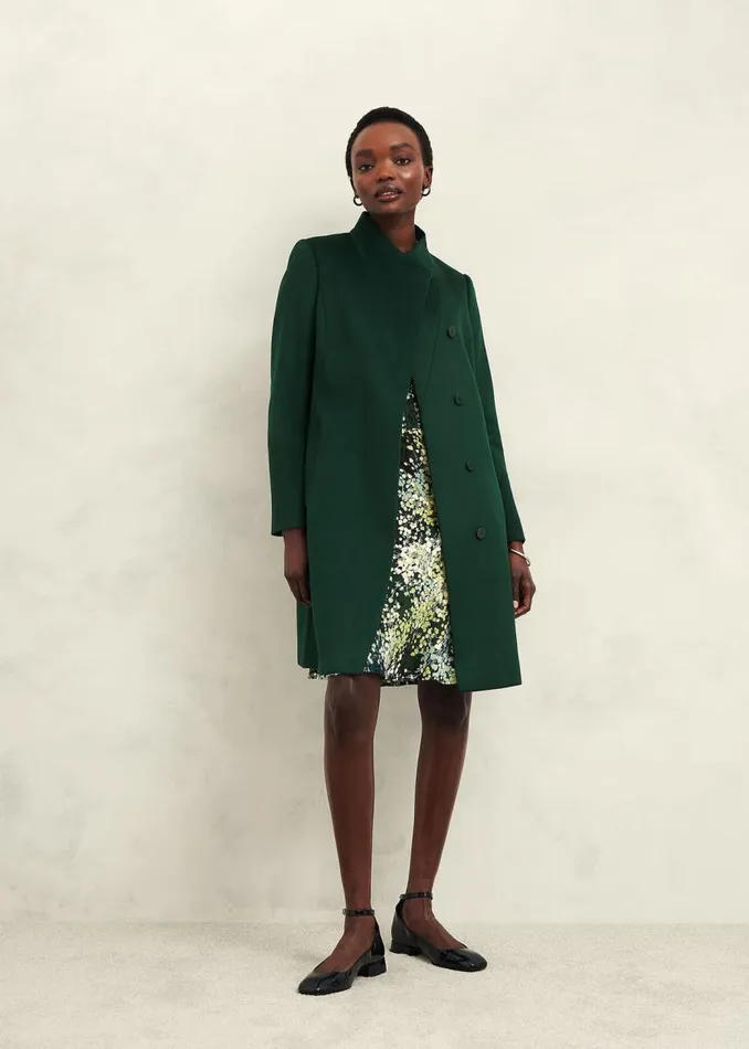 Coats and Jackets Women HOBBS Petite Marissa Wool Coat Bay Green