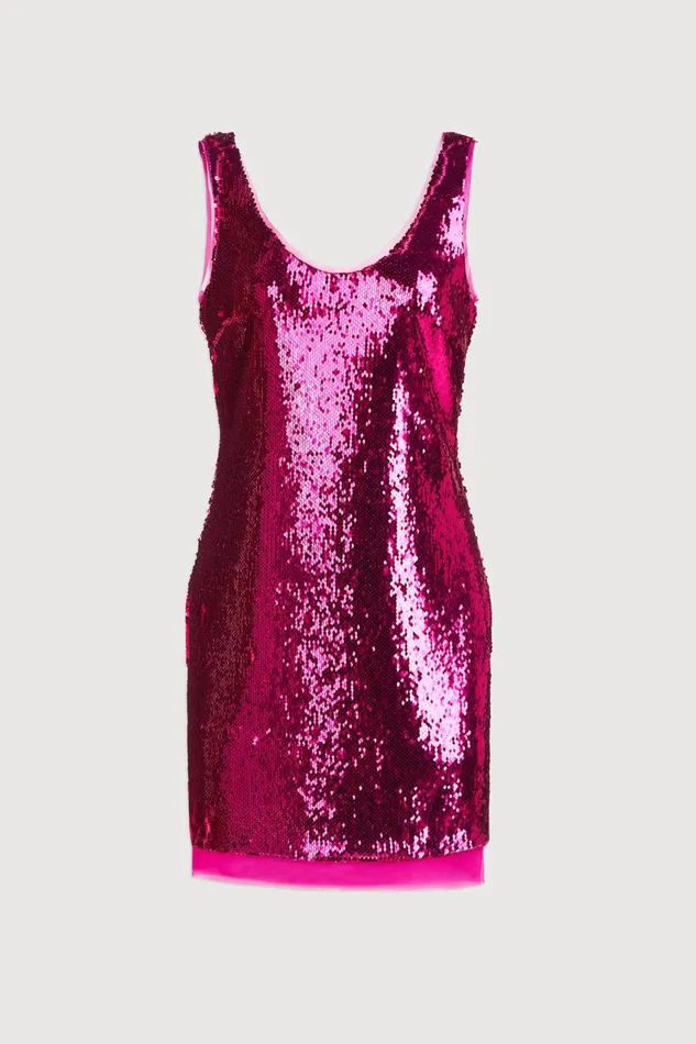 Cocktail Women Halston Aishia Dress In Sequin Begonia