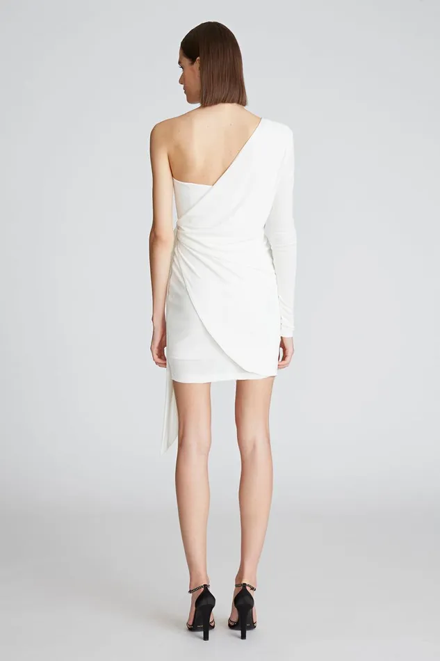 Cocktail Women Halston Ashlynn Dress In Matte Jersey Chalk