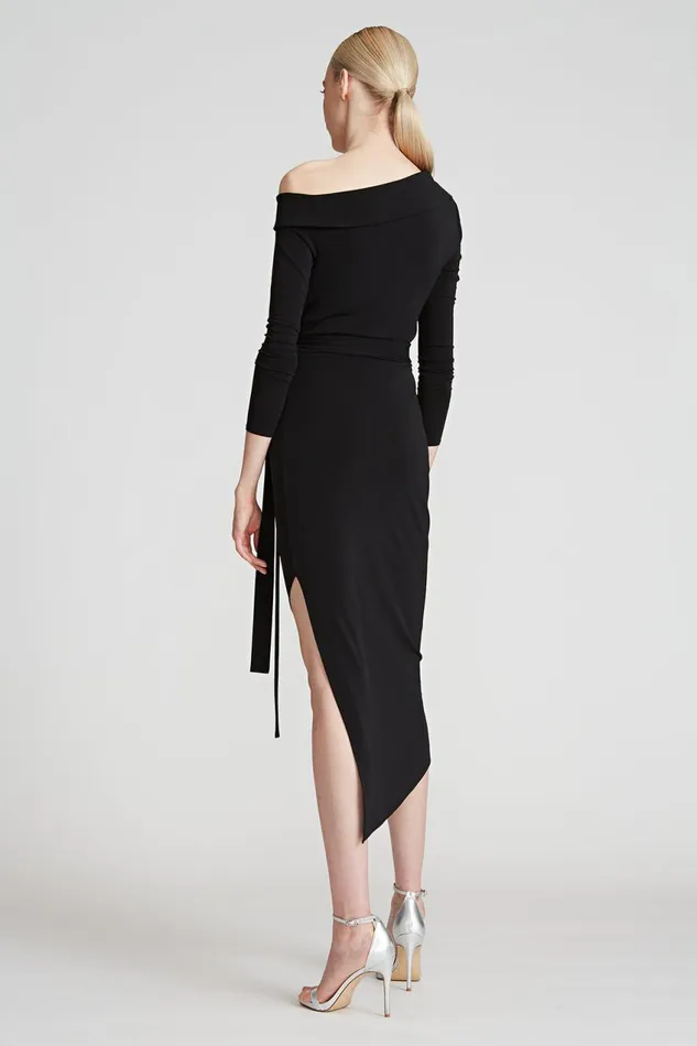Cocktail Women Halston Eden Jersey Dress Jet Black