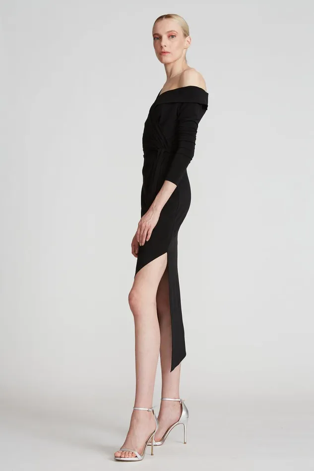 Cocktail Women Halston Eden Jersey Dress Jet Black