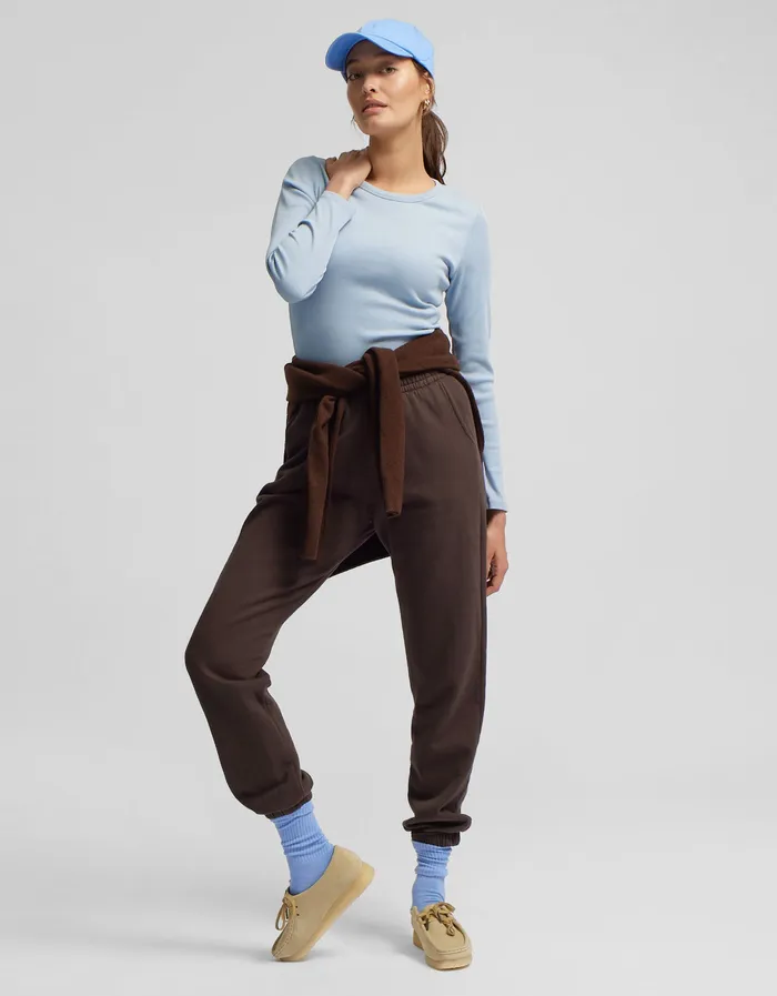 Colorfulstandard Women Organic Rib LS TShirt 8211 Oyster Grey Women TShirts