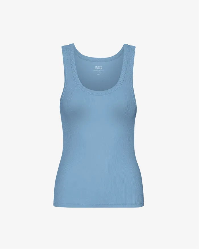 Colorfulstandard Women Organic Rib Tank Top 8211 Seaside Blue Women Tank Tops