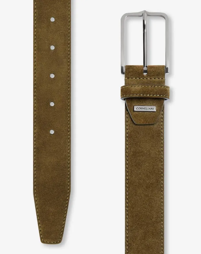 Corneliani Belts And Gloves Green Suede Belt For Men 8211 Men