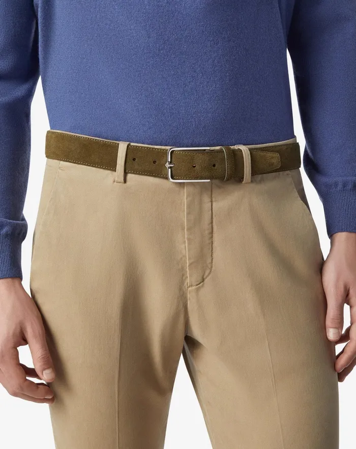 Corneliani Belts And Gloves Green Suede Belt For Men 8211 Men