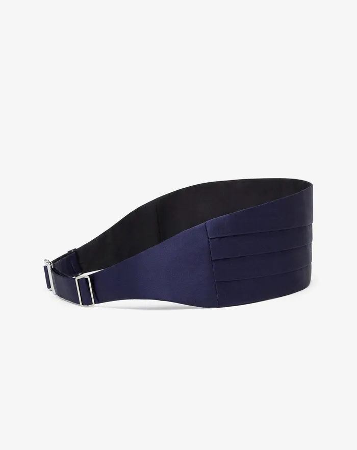 Corneliani Belts And Gloves Navy Blue Silk Cummerbund 8211 Men