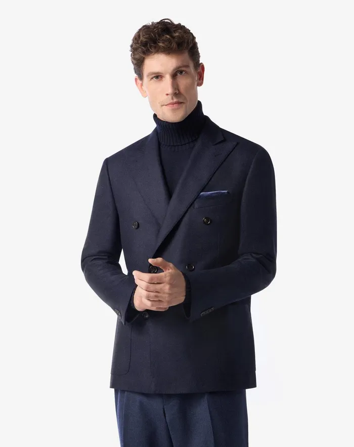 Corneliani Jackets Blue Wool And Cashmere Jacket For Men 8211 Men