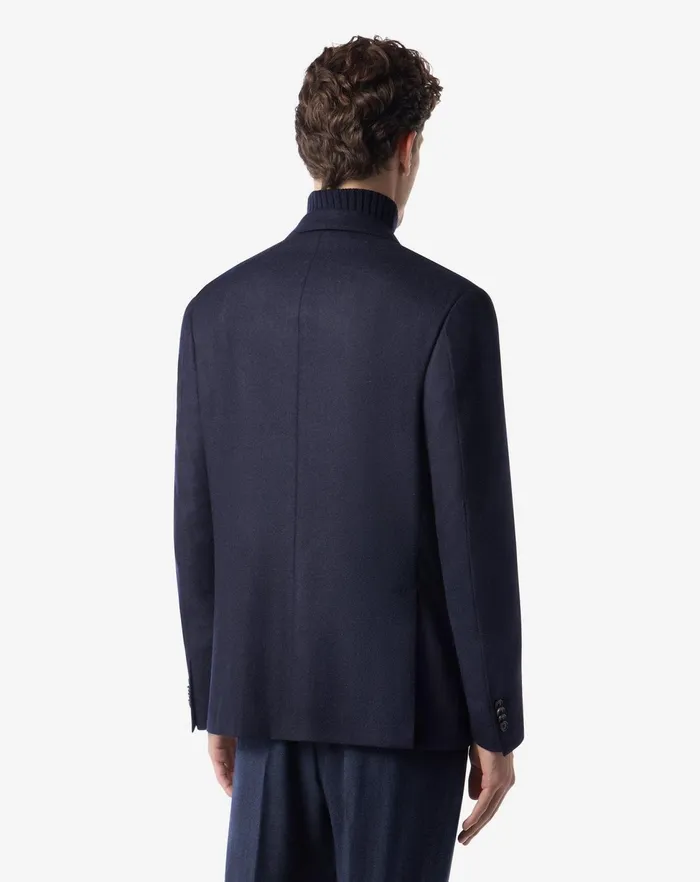 Corneliani Jackets Blue Wool And Cashmere Jacket For Men 8211 Men