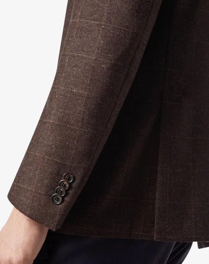 Corneliani Jackets Brown Overcheck Wool And Cashmere Jacket 8211 Men