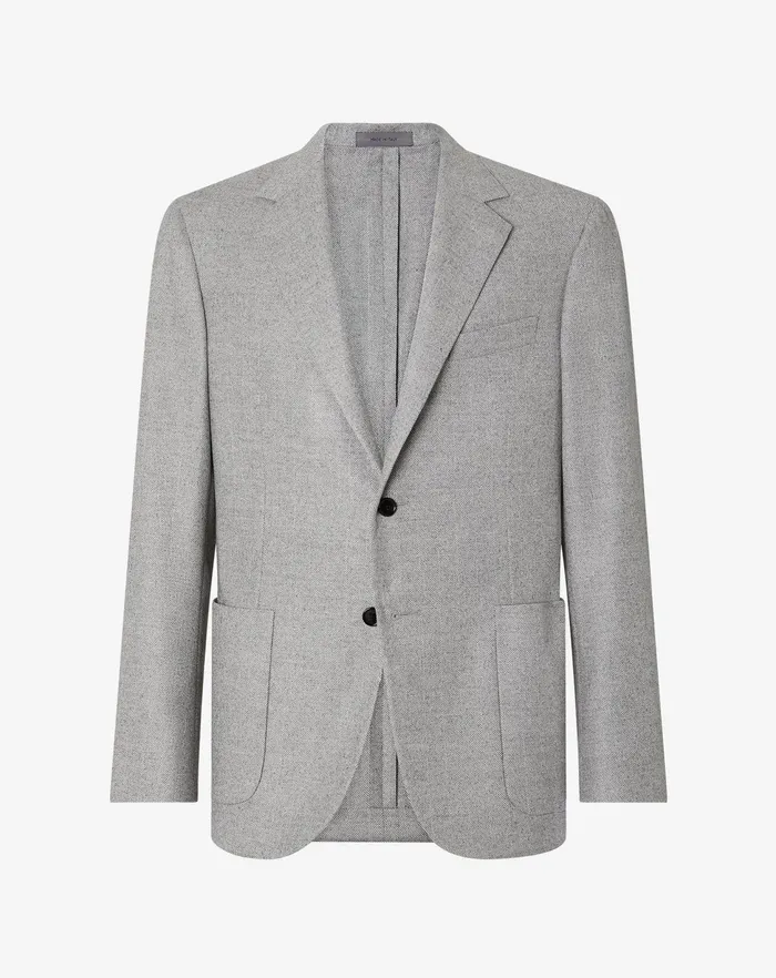 Corneliani Jackets Light Grey Herringbone Wool Jacket For Men 8211 Men