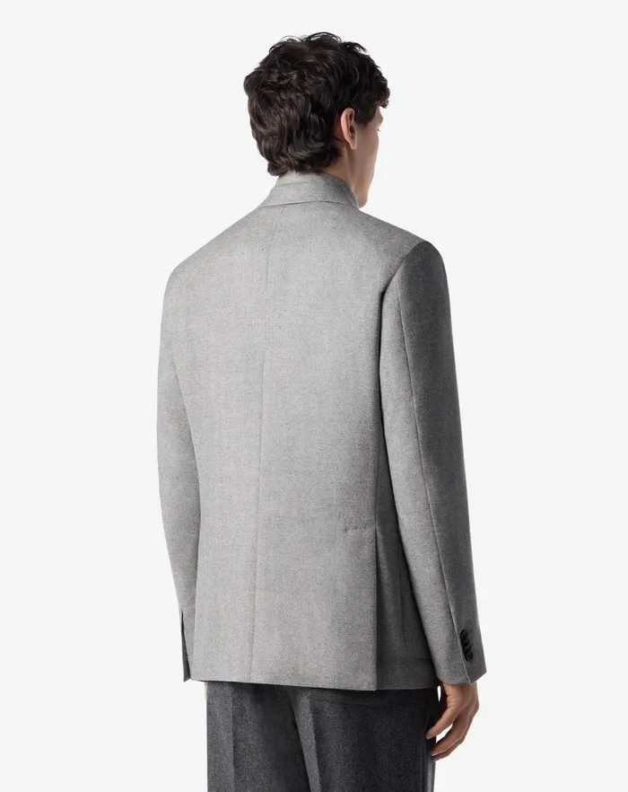 Corneliani Jackets Light Grey Herringbone Wool Jacket For Men 8211 Men