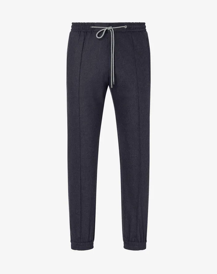Corneliani Jeans and Slacks Navy Blue Stretch Flannel Joggers For Men 8211 Men