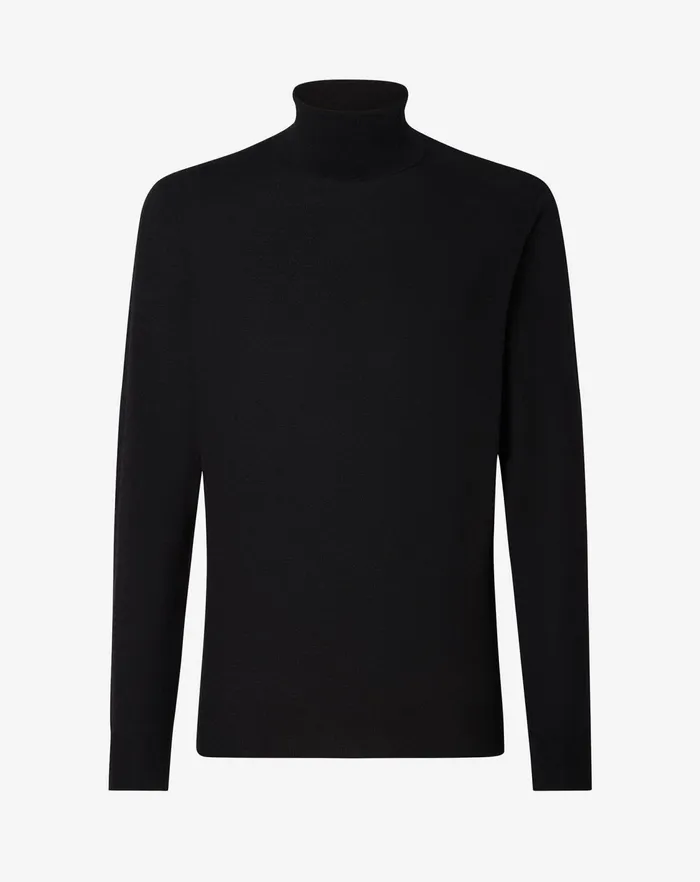 Corneliani Knitwear Black Ultralight Merino Turtleneck Sweater 8211 Men