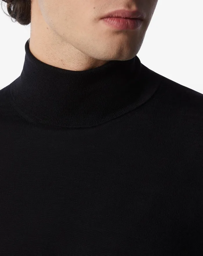 Corneliani Knitwear Black Ultralight Merino Turtleneck Sweater 8211 Men
