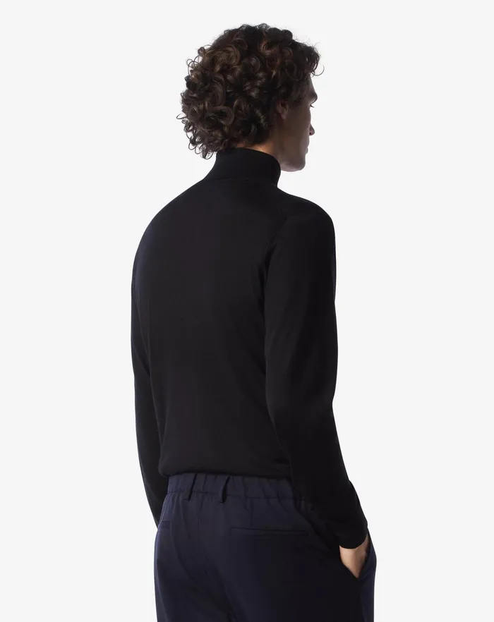 Corneliani Knitwear Black Ultralight Merino Turtleneck Sweater 8211 Men