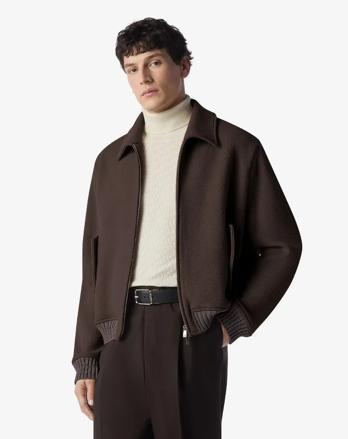 Corneliani Outerwear And Coats Brown Sustainable Wool And Cashmere Jacket For Men 8211 Men
