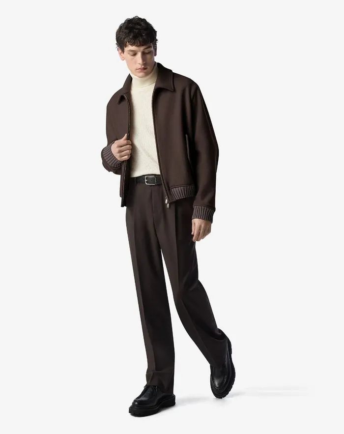 Corneliani Outerwear And Coats Brown Sustainable Wool And Cashmere Jacket For Men 8211 Men