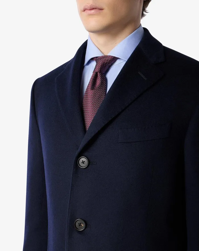 Corneliani Outerwear And Coats China Blue Pure Cashmere Beaver Coat For Men 8211 Men