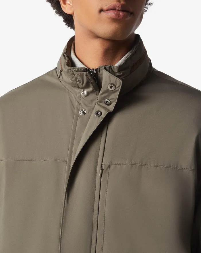 Corneliani Outerwear And Coats Green Waterrepellent Fabric Caban 8211 Men