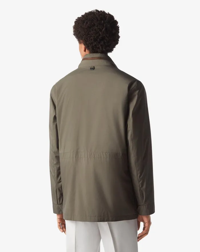 Corneliani Outerwear And Coats Green Waterrepellent Fabric Caban 8211 Men