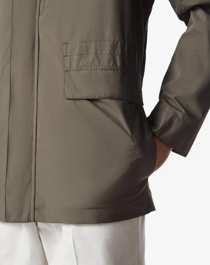 Corneliani Outerwear And Coats Green Waterrepellent Fabric Caban 8211 Men
