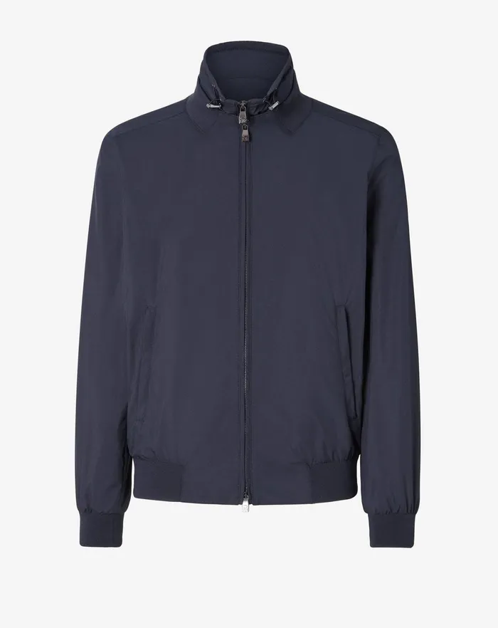 Corneliani Outerwear And Coats Navy Blue Technical Padded Bomber Jacket 8211 Men