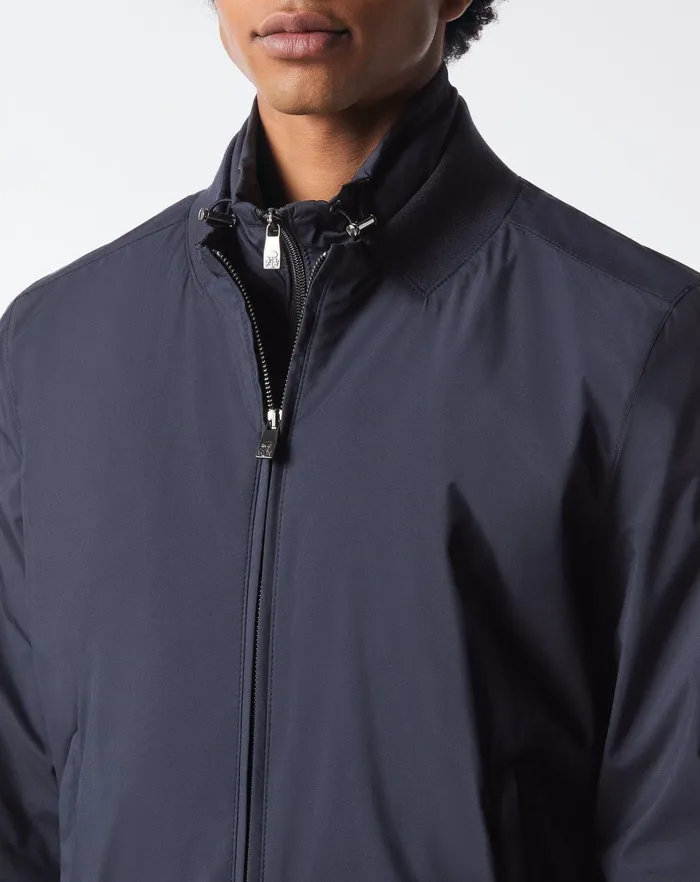 Corneliani Outerwear And Coats Navy Blue Technical Padded Bomber Jacket 8211 Men